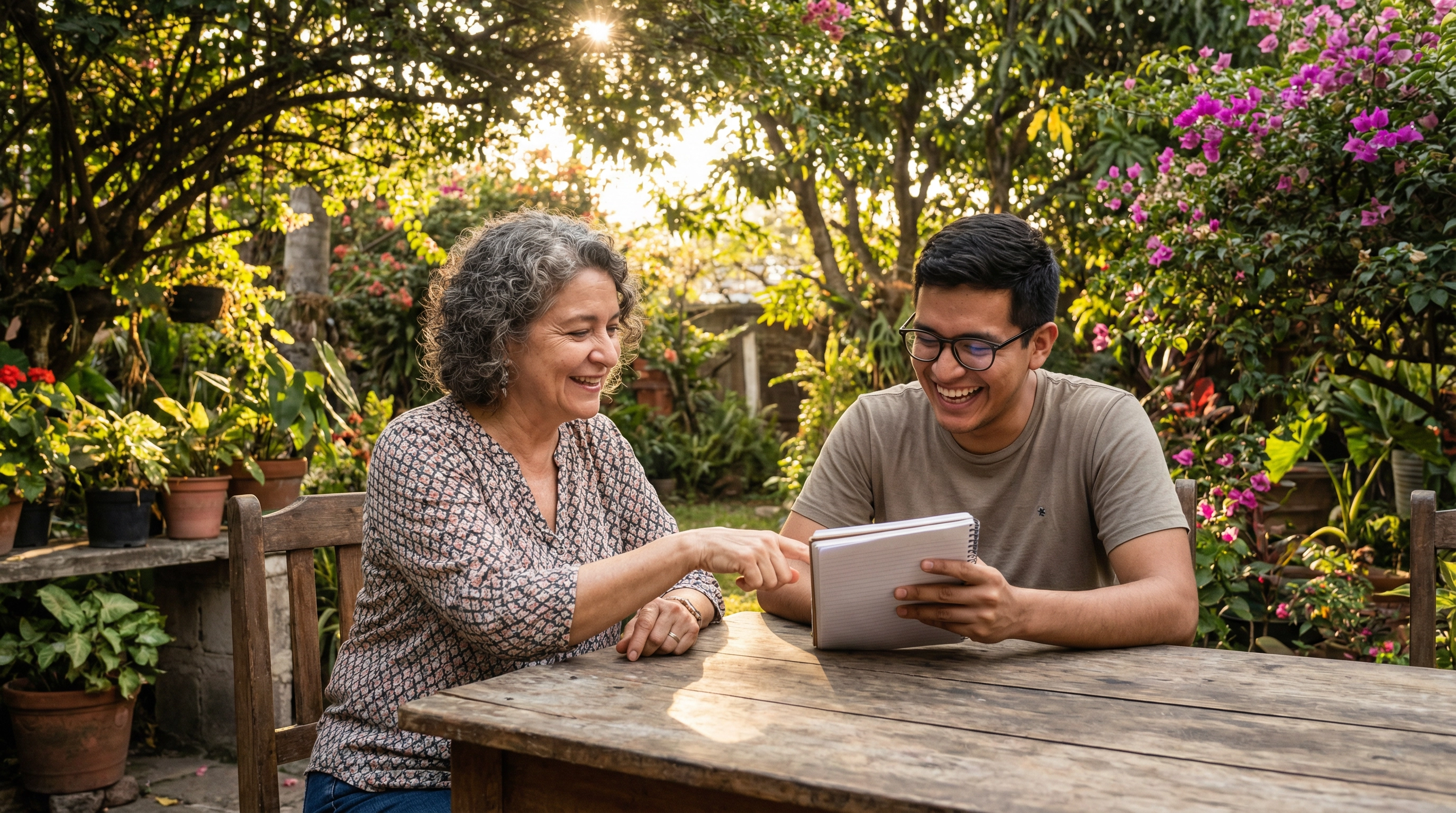 Unterrichtssituation im Garten